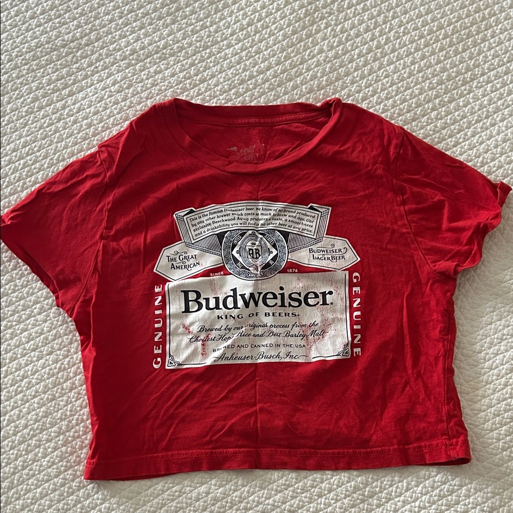 Budweiser Red Logo Crop Tee M